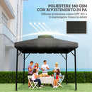 Telo di Ricambio Copertura per Gazebo 3x3 m a 2 Livelli con 8 Fori di Drenaggio in Poliestere Grigio Chiaro e Scuro      