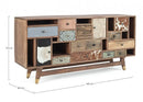 Credenza 2 Ante 11 Cassetti 160x40x75 cm in Legno Multicolore