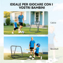 Rete di Rimbalzo da Calcio 78x84x65-78 cm con Angolazione Regolabile in Metallo Nero      