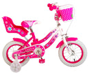 Bicicletta per Bambina 12" 1 Freno Lovely Rosa e Bianca