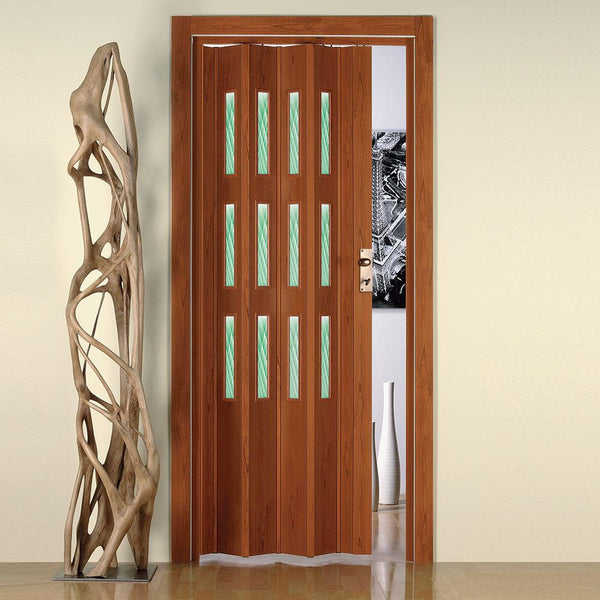 Porte pliante d'intérieur 88,5x214 cm en PVC avec verre Saba Jasmine Cherry acquista