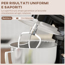Impastatrice Planetaria da 4.5L a 6 Velocità 35x22x29 cm Ciotola in Acciaio Inox Nero   
