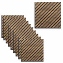 Set 10 Pannelli Decorativi Fonoassorbenti 58x58 cm in MDF Decoro C Obliquo Noce Asia