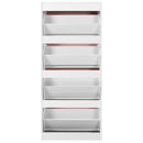 Scarpiera 4 Ante 63x24x150 cm Ripiani Doppia Profondità in MDF Bianco e Rosa 