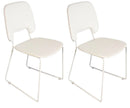 Set 2 Sedie 47,5x45,5xH89 cm in Similpelle e Metallo Guapa Bianco