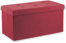 Baule Cassapanca Pouf Contenitore in Velluto Soriani Bordeaux
