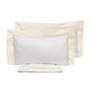 Set Lenzuola Sopra Sotto e Federe Bordi in Raso Garrini Eveline Avorio/Avorio Varie Misure