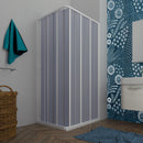 Box Doccia Angolare 1 Anta a Soffietto in PVC Apertura Laterale H185 cm Dorini Bianco Varie Misure