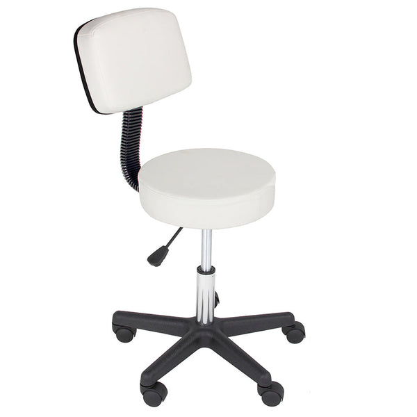 Sgabello Estetista Girevole Schienale Seduta in Ecopelle Salone Studio Bianco acquista