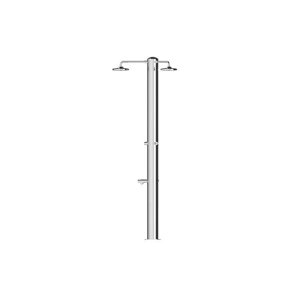 acquista Douche de jardin triple 3 minuteries et lave-pieds Douches ATI MUL-3P Acier inoxydable anodisé