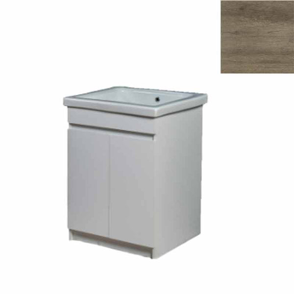sconto Mobile Lavatoio in Ceramica 2 Ante e Strofinatoio Integrato 60x50x86A cm Olmo Naturale