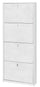 Meuble à Chaussures 4 Portes 63x154x18 cm Oxyde Blanc