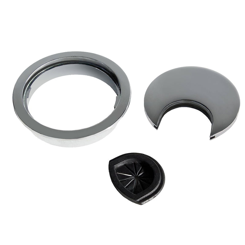 Passacavi Circolare 60 mm a Incasso Zama Cromo Opaco 8 Pezzi Emuca