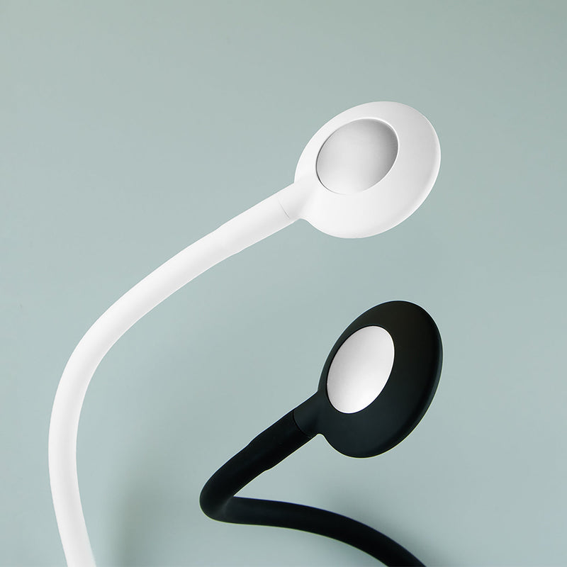 Applique Led Kuma Rotondo Braccio Flessibile Sensore Touch Luce Bianca Plastica Nero 2 Pezzi Emuca