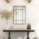 Specchio da Parete Stile Finestra 90x60 cm con Montaggio Verticale e Orizzontale in Vetro Nero      