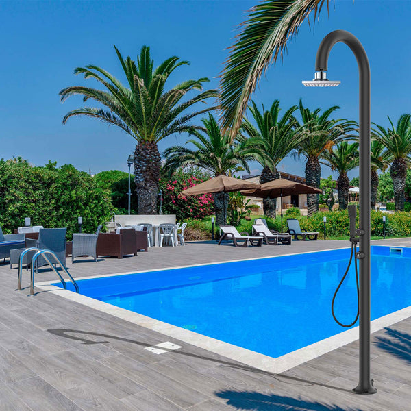 acquista Doccia da Giardino in Alluminio Soffione I-switch Quadrato con Termometro LCD Sined Luna Alu D Nero