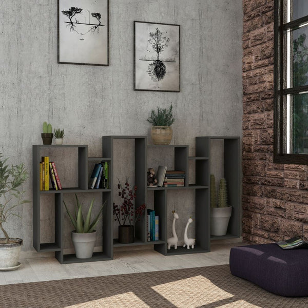 Libreria Moderna 96x25,5x168,5 cm in MDF Karmato Antracite sconto