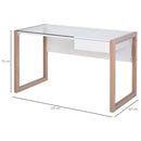 Scrivania da Ufficio 120x60x75 cm in Legno e Vetro 