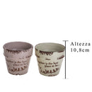 Set 4 Vasi Cesti in Ceramica con Scritta Larghezza 12 cm