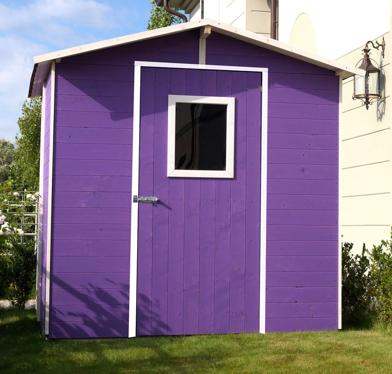 Casette Box da Giardino in Legno Porta Utensili 200x207x214 cm con Porta e Finestra Ecla Noce