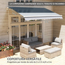 Telo di Ricambio Tenda Parasole Retrattile 282x250 cm in Poliestere Anti UV 50+ Grigio   