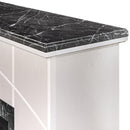 Camino Elettrico da Pavimento 85x110x27 cm Effetto Fiamma 1500W Madeira lux & Mars Ivory/dark gray