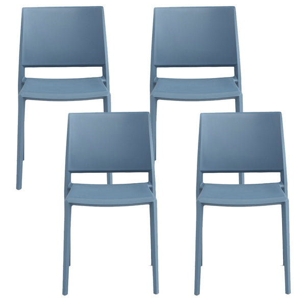 online Lot de 4 Chaises Empilables 82x45x53 cm en Polypropylène et Fibre de Verre Megan Avio