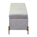 Panca Contenitore 115x40xh45 cm in Tessuto Velluto Grigio