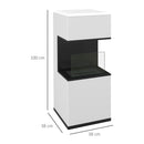 Camino a Bioetanolo da Pavimento 38x38x100 cm Bruciatore 1,2L Bianco