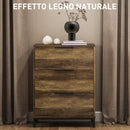 Cassettiera 3 Cassetti Antiribaltamento 62x35x82 cm in Legno e Metallo Marrone Scuro   