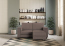 Divano 2 Posti con Pouf 148x155x85 cm Marrak in Tessuto Talpa