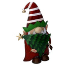 Gnomo metallo con albero rosso cm 35,5x11xh48