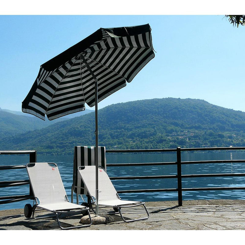 Ombrellone da Giardino Ø2 m Palo Ø33 mm in Acciaio Maffei Venezia Duplex Verde/Bianco e Verde