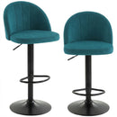 Set di 2 Sgabelli da Bar 43x48x84-106 cm Sgabelli Moderni Girevoli con Poggiapiedi in Velluto Blu      