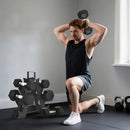 Set 6 Manubri Palestra con Supporto e Impugnatura Antiscivolo 2-5-8 kg in Metallo Nero      