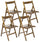 Lot de 4 Chaises Pliantes 47,5x42,5x45/79 cm en Bois de Hêtre Noyer FSC