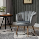Poltrona Imbottita 66x72x79 cm in Velluto Grigia