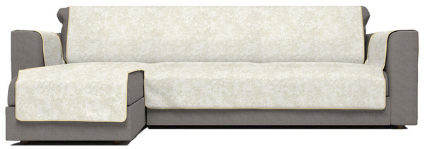 Housse de canapé avec péninsule gauche en polyester et coton crème différentes tailles sconto