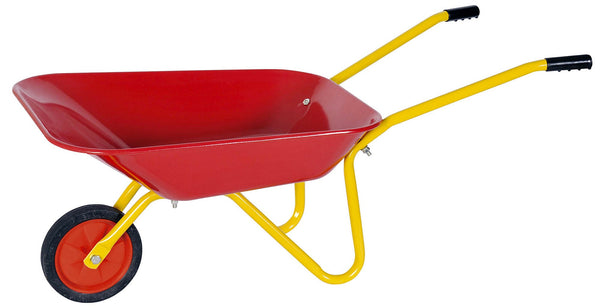 online Brouette pour enfant en acier peint rouge et jaune