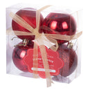 Set 4 Palle di Natale Ø7 cm in Plastica Rosso