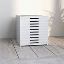 Scarpiera Pieghevole Slim Modulabile 26x35x174 cm con 10 Contenitori per Scarpe con Pannello Trasparente in PP e ABS Bianco      