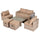 Salon de Jardin en Polyrotin Canapé 2 Fauteuils Kore Kaki et Beige