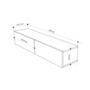 Mobile TV Sospeso 135x31,7x25 cm in MDF Francy Antracite e Bianco