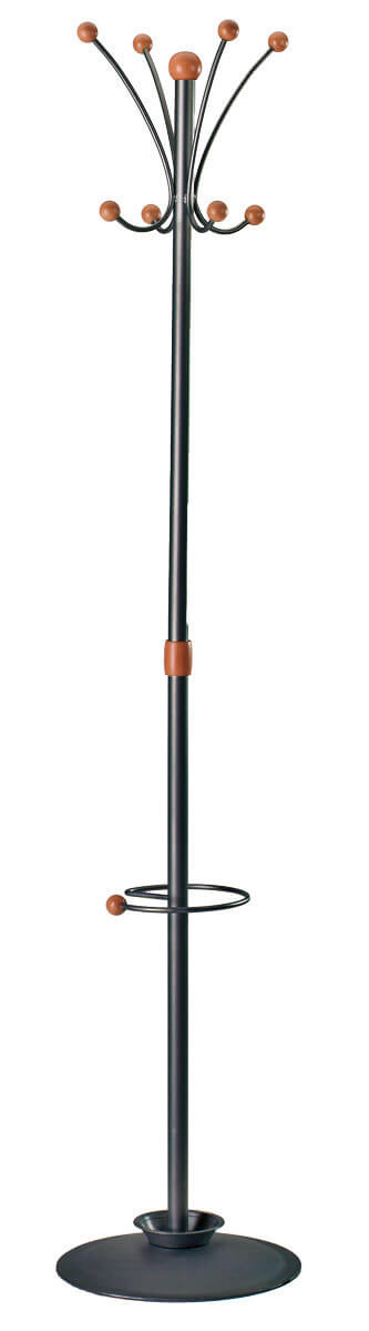 Porte-manteau Ø36x180 cm avec porte-parapluie Fumer Freddy en métal noir sconto