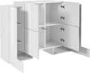 Credenza con 6 Ante 130x45x100 cm Pillon High 2A 4A Bianco Lucido  