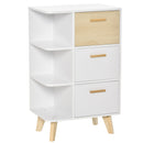 Mobile Multiuso 3 Cassetti 3 Ripiani 60x40x100 cm in Legno Bianco