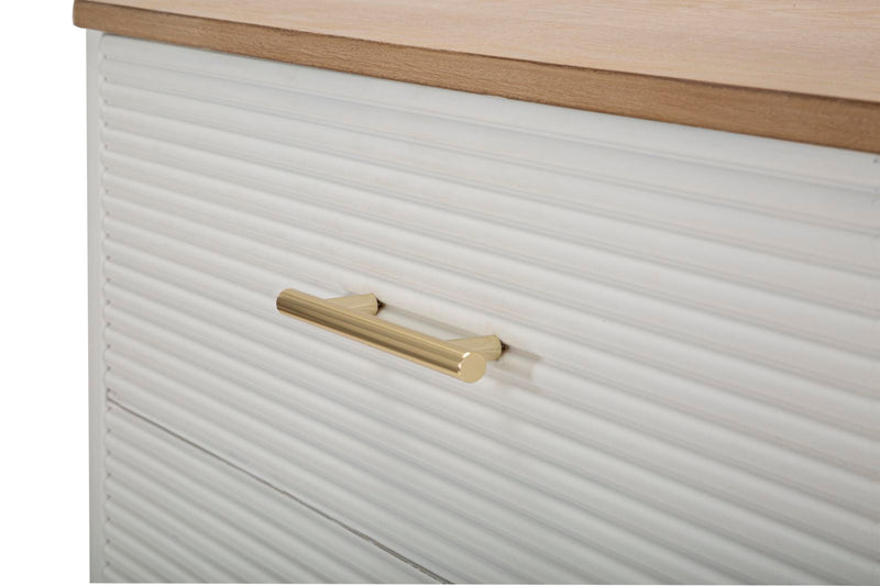 Comò Matera 78x80x37 cm in Legno MDF e Ferro Bianco/Marrone