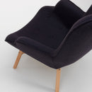 Poltrona Imbottita con Pouf 97x72x63 cm in Tessuto TFT Copenaghen Grigio Scuro