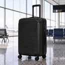 Valigia Rigida Media 68 L 66x43x27 cm Espandibile con 4 Ruote Girevoli e Angoli Protettivi in ABS Nero      