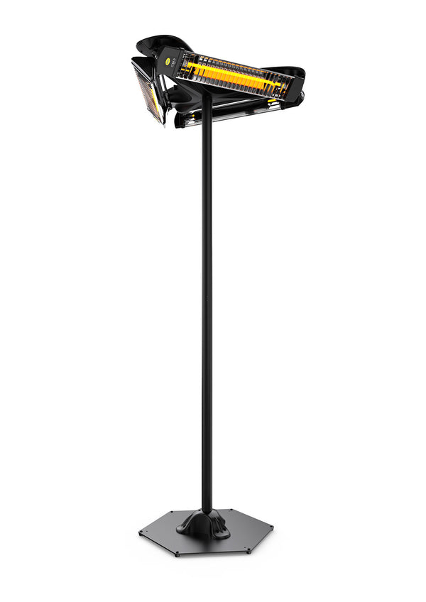 acquista Stufa Elettrica Riscaldatore Infrarossi IP65 Girosole 3x1200W con Palo